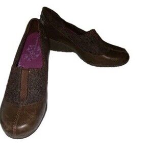 Merrell Shoes Womens 9 Tulip Espresso Wedge Pumps Brown Leather Vibram J46122